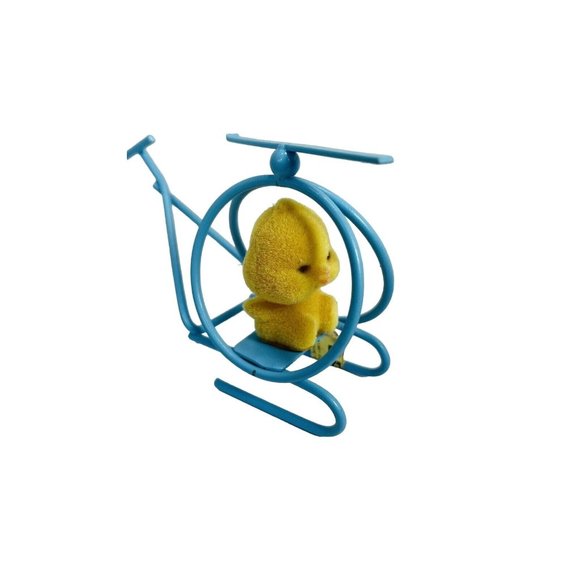 Lot of 3 Vintage Enesco Miniature Summer Chicks - Flocked Baby Duck Set - Picture 2 of 14